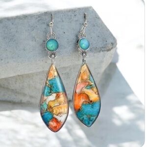 Southwest Blend Teardrop Dangle Drop Earrings - Brand New
